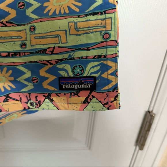 Patagonia Men's Baggies Shorts 5” High Hopes Geo: Salamander Green - Picture 5 of 6